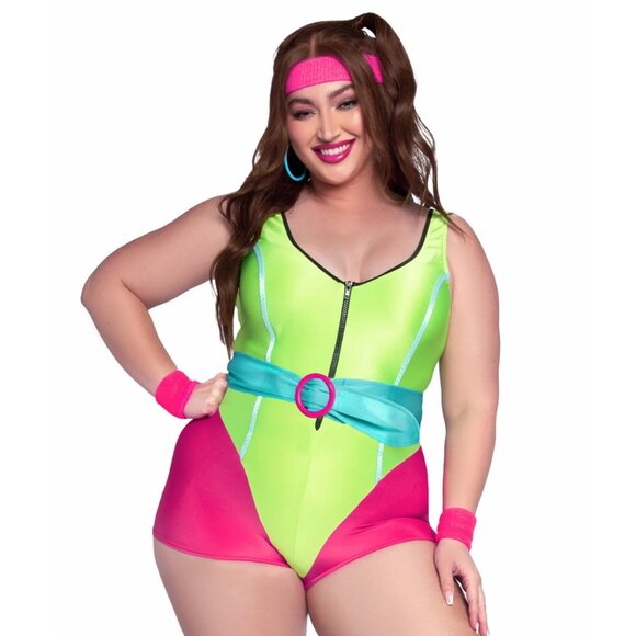Plus Size 80s Workout Hottie Costume - Picture 1 of 2